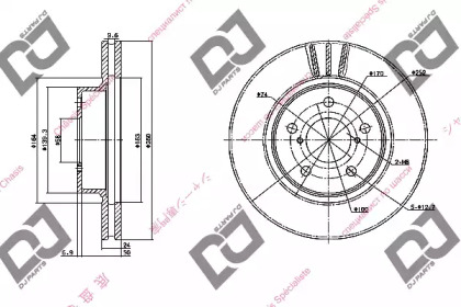 Тормозной диск DJ PARTS BD1069